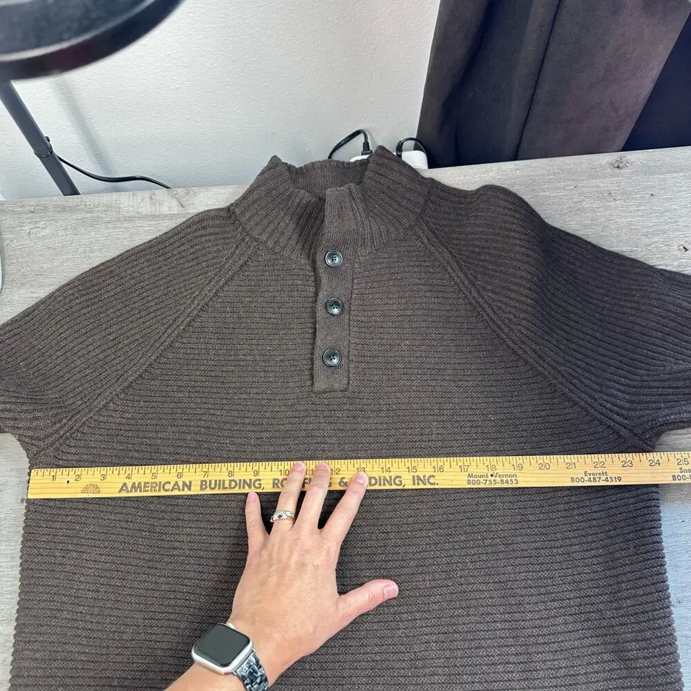 Banana Republic Nino Mock Neck Sweater Brown Wool XL Fisherman
